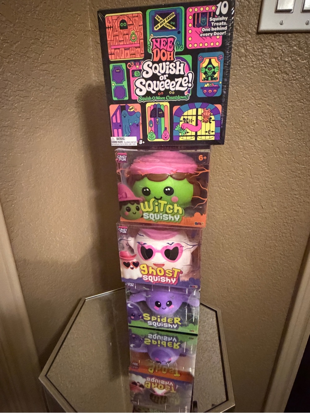 Squish or Squeeze! Kids Halloween Squishy Toy Set - Pink, Green, Purple